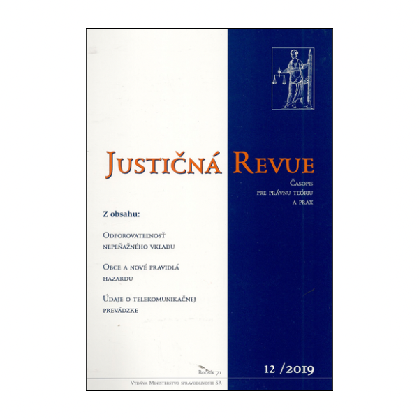 Justičná revue 12/2019 + CD