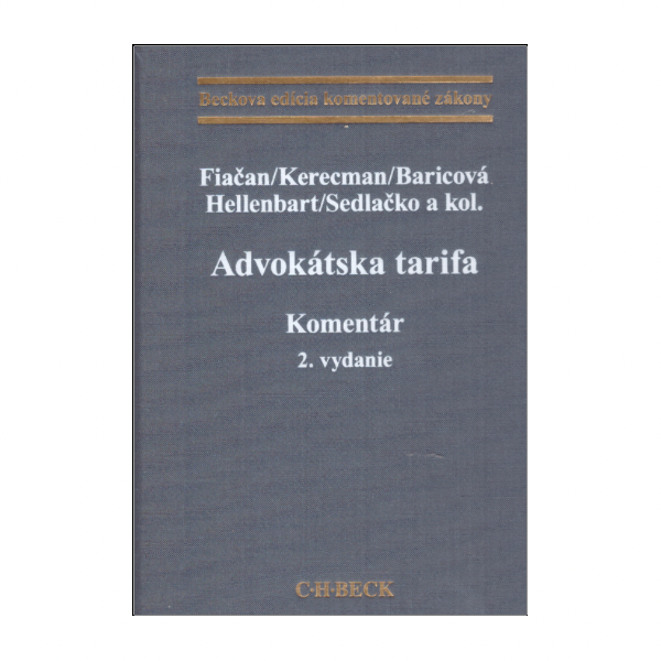 Advokátska tarifa. Komentár, 2. vydanie