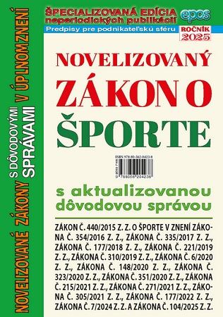 Novelizovaný zákon o športe v úplnom znení