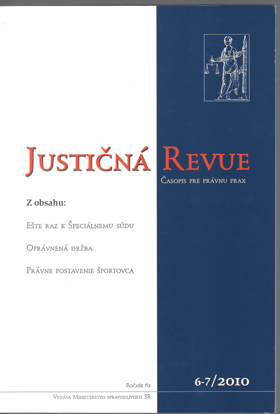 Justičná revue 6-7/2010 + CD