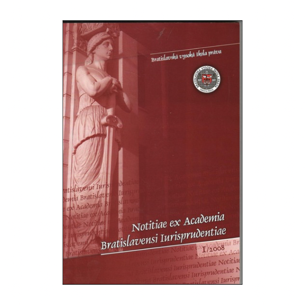 1/2008 Notitiae ex Academia Bratislavensi Iurisprudentiae
