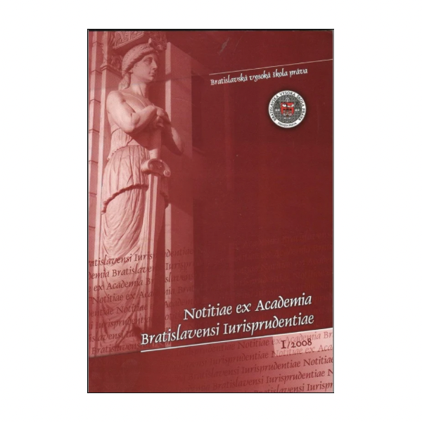1/2009 Notitiae ex Academia Bratislavensi Iurisprudentiae