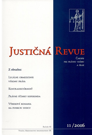 Justičná revue 11/2016 + CD