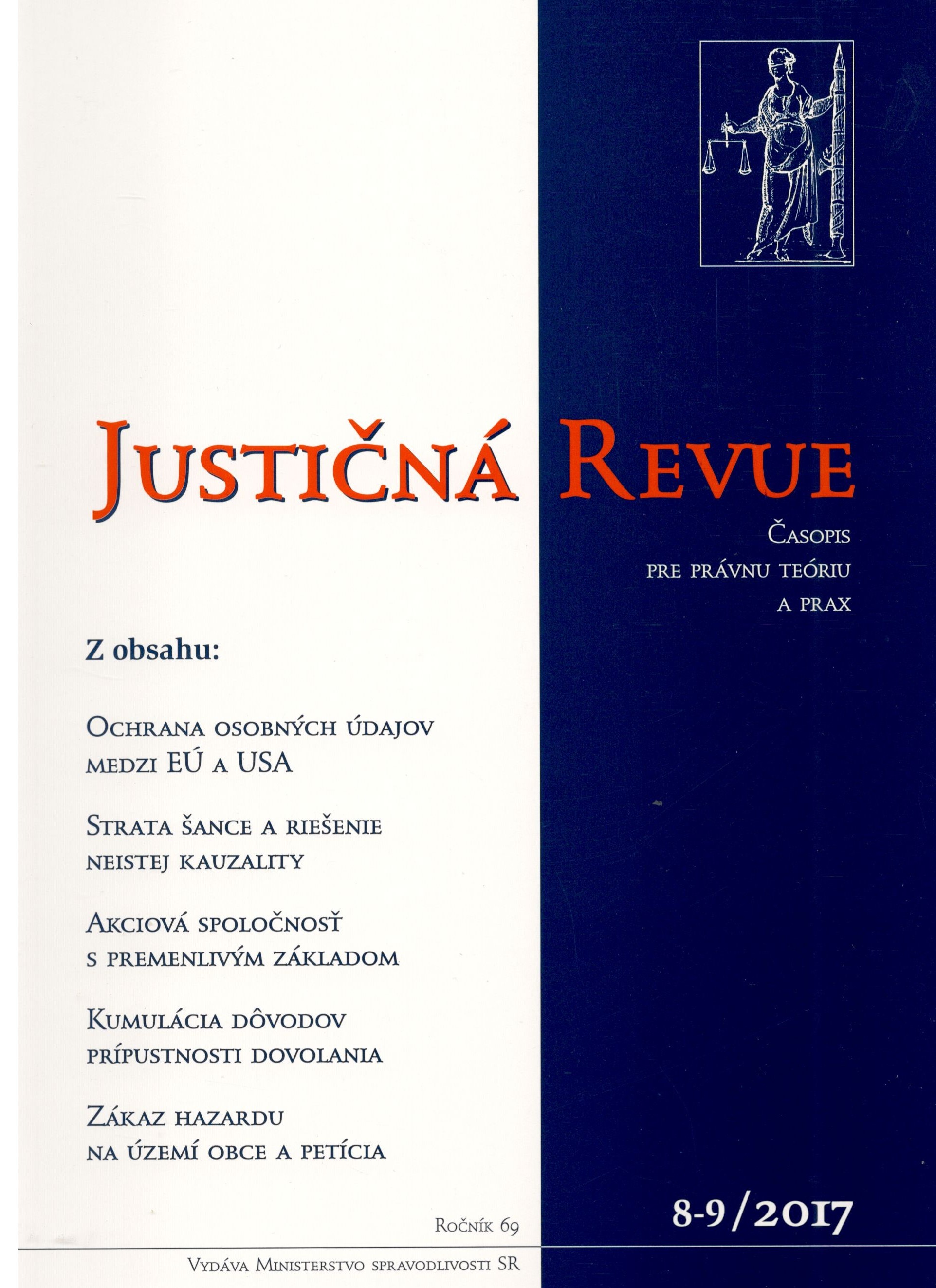 Justičná revue 8-9/2017 + CD