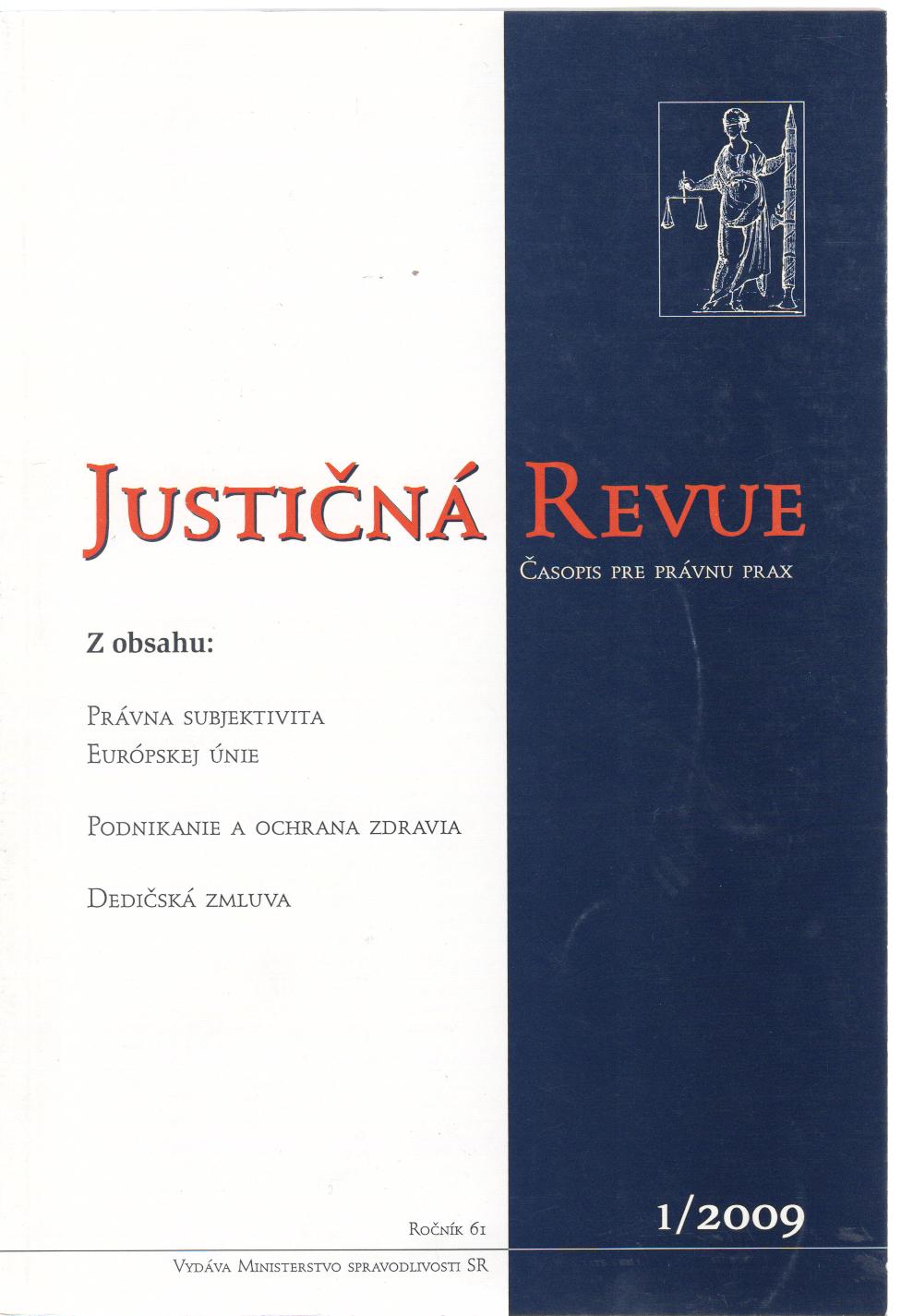 Justičná revue 1/2009 + CD