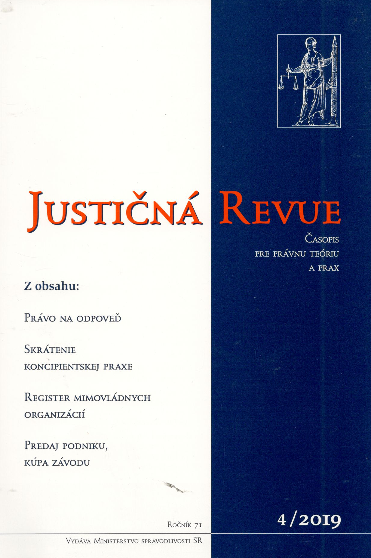 Justičná revue 4/2019 + CD