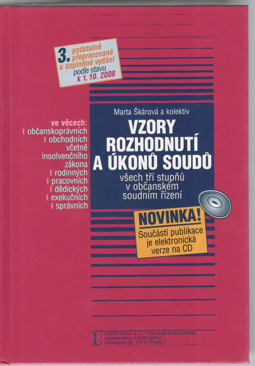 Vzory rozhodnutí a úkonů soudů, 3.vydanie