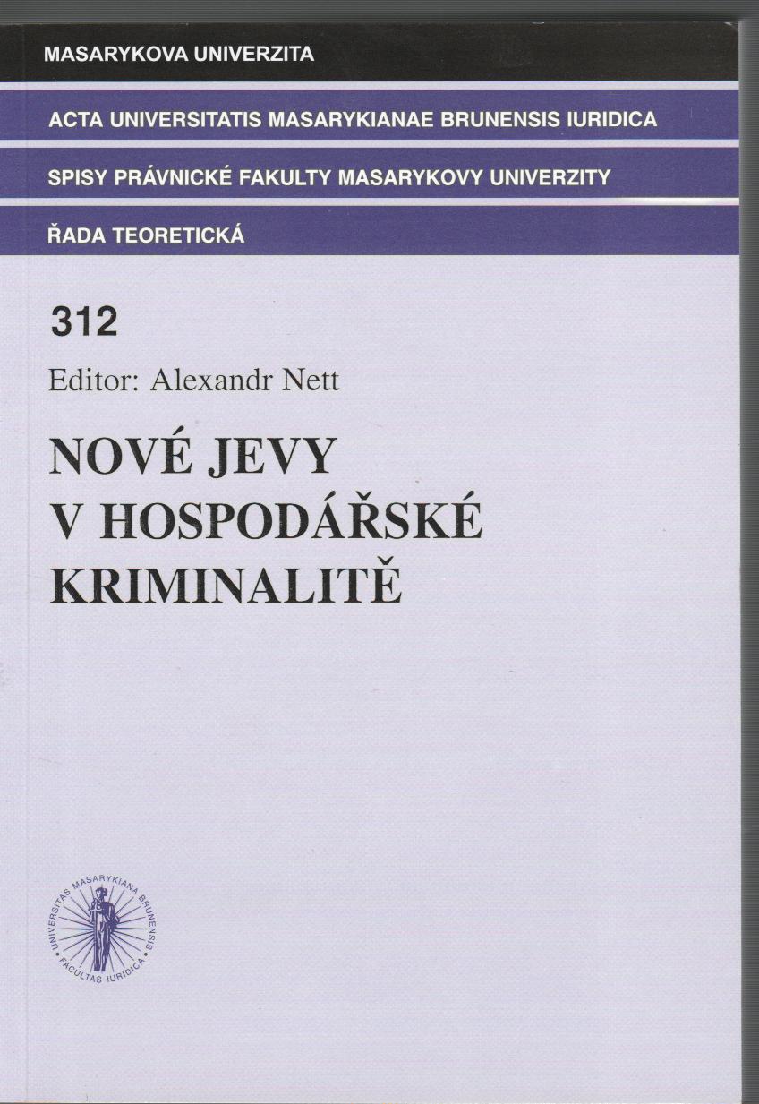 Nové jevy v hospodářské kriminalitě