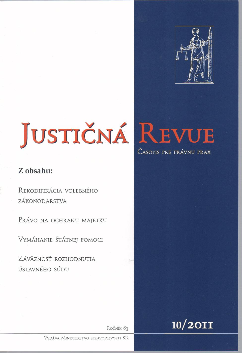Justičná revue 10/2011 + CD