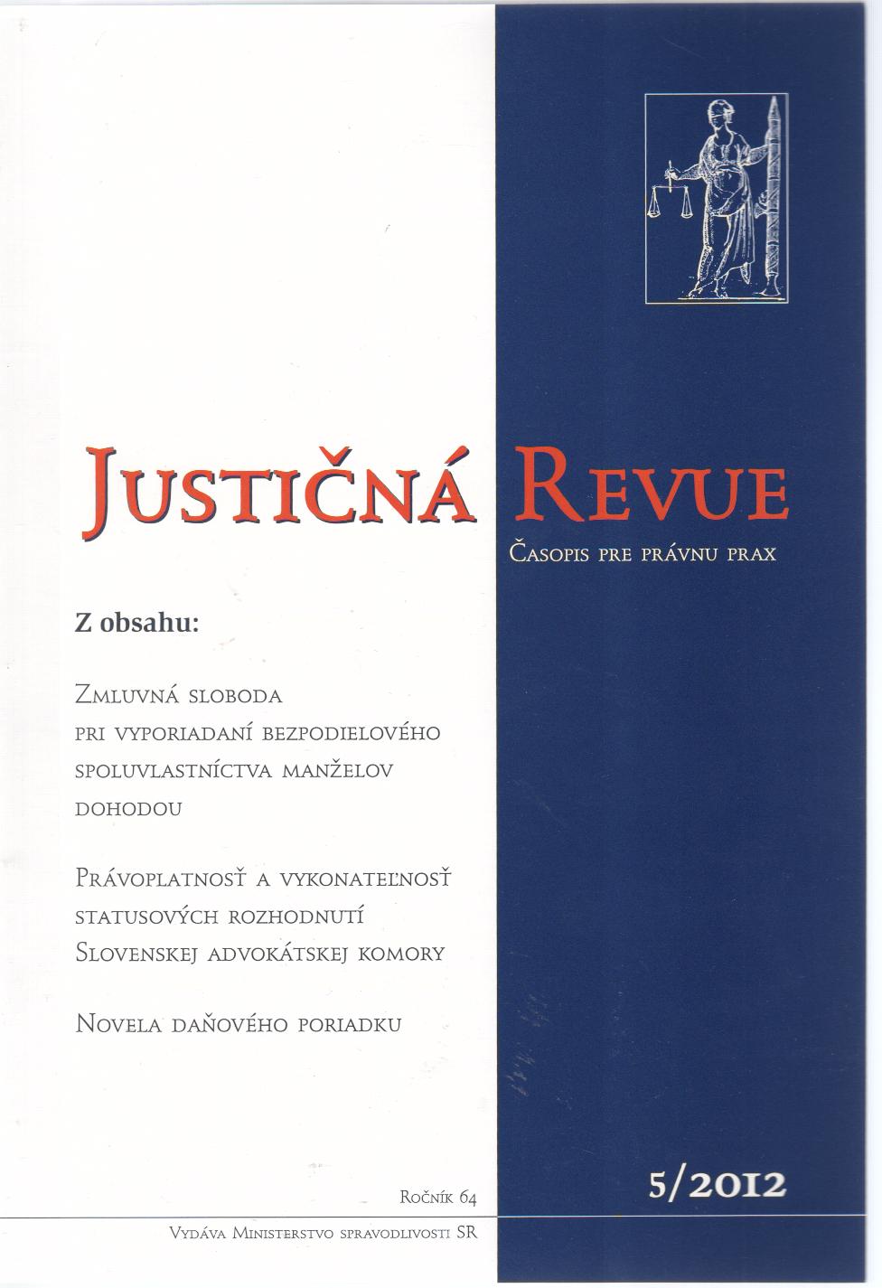 Justičná revue 5/2012 + CD
