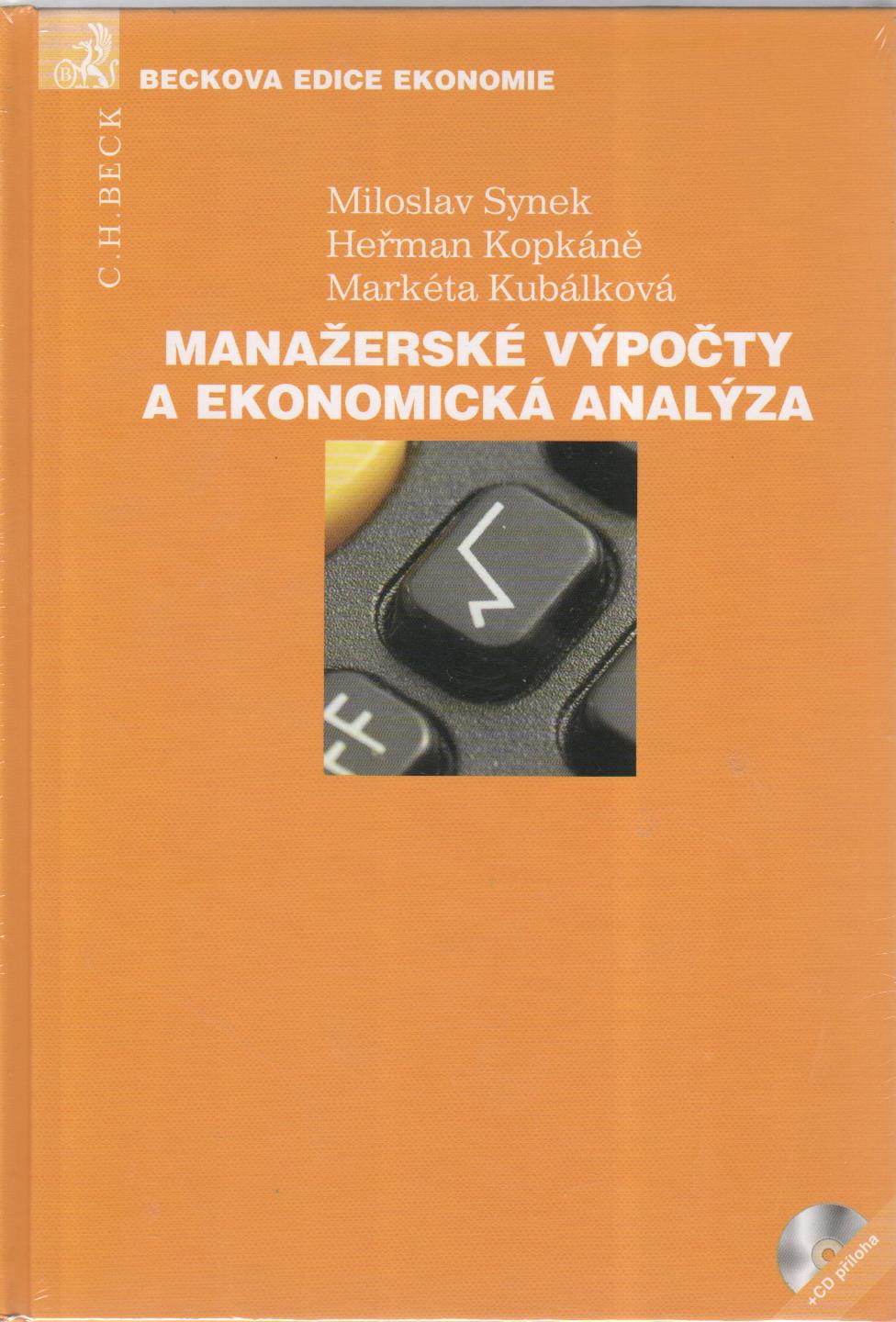 Manažerské výpočty a ekonomická analýza + CD