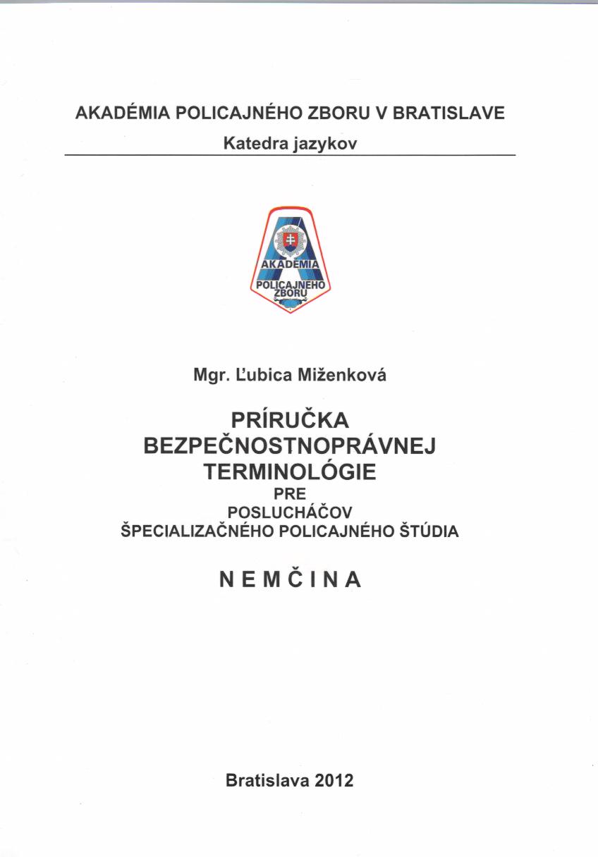 Príručka bezpečnostnoprávnej terminológie - Nemčina