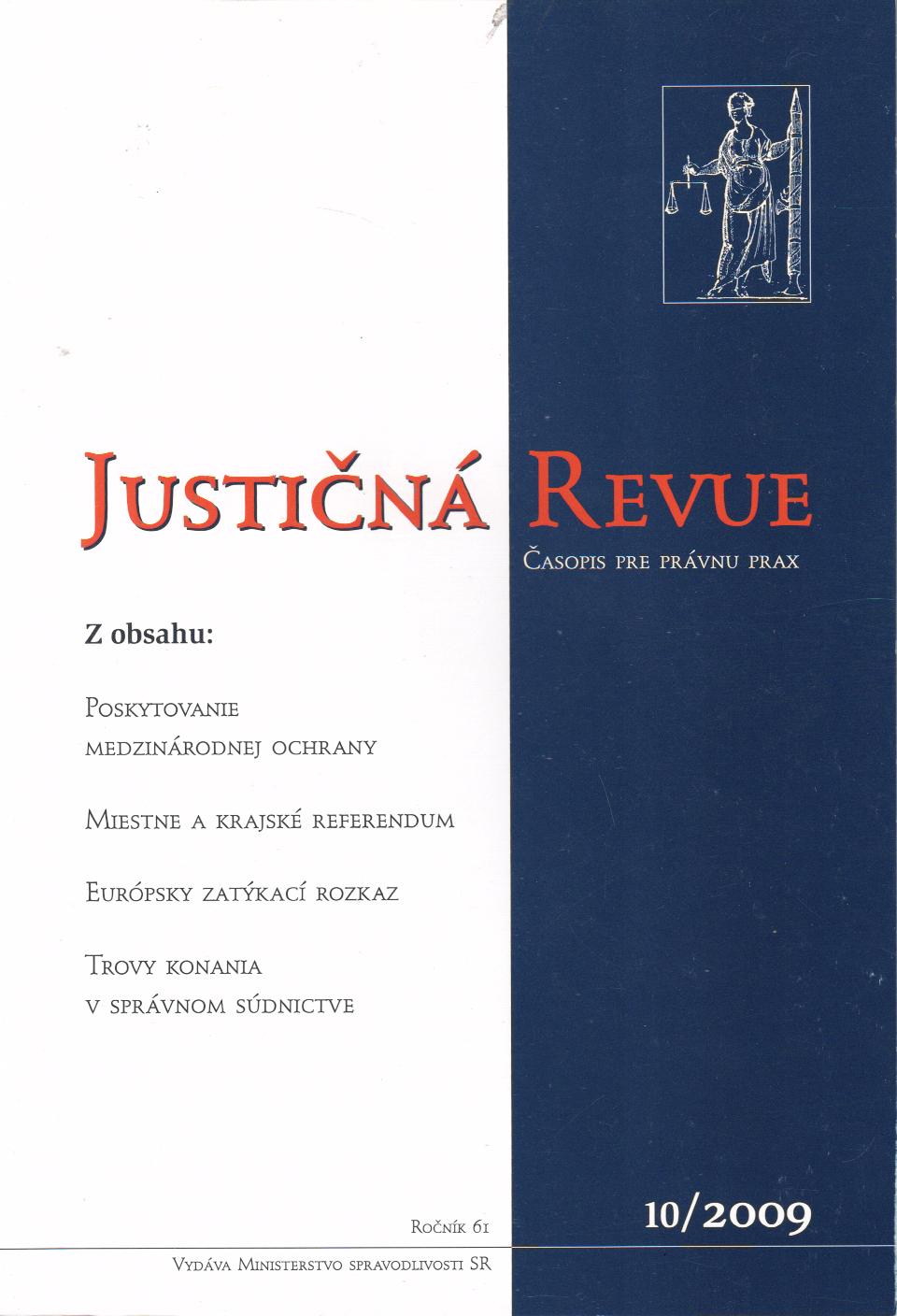 Justičná revue 10/2009 + CD
