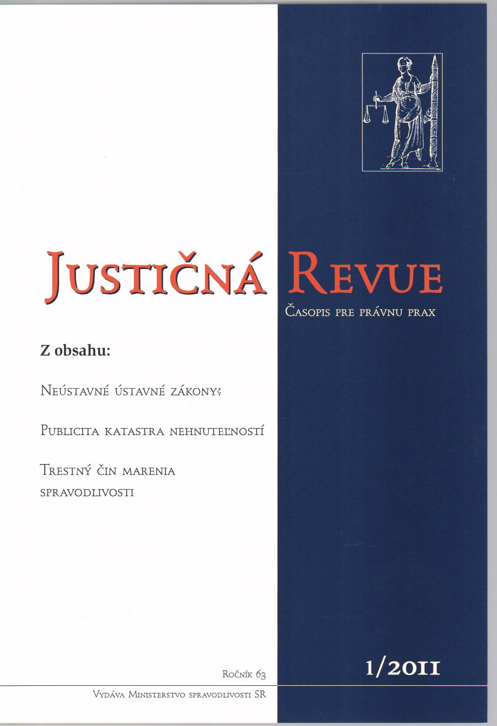Justičná revue 1/2011 + CD
