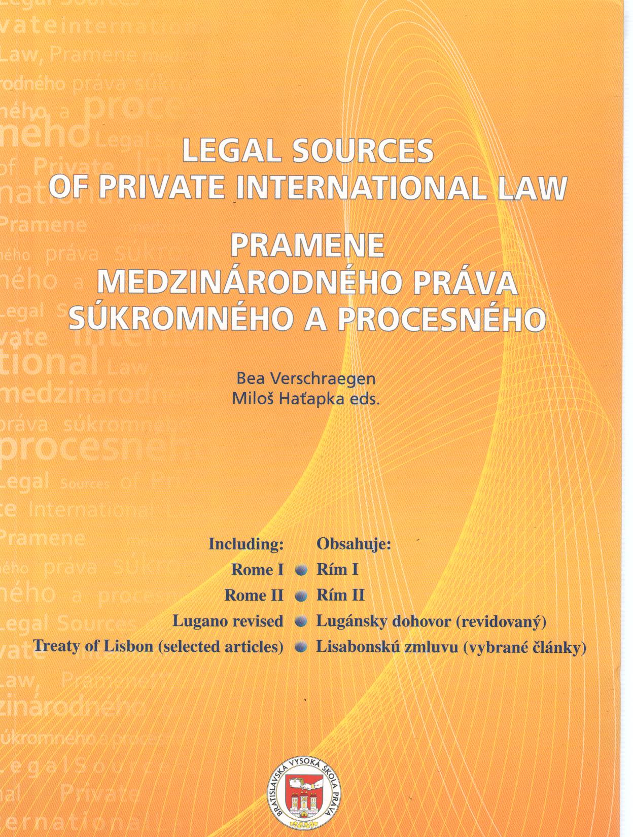 Pramene medzinárodného práva súkromného a procesného