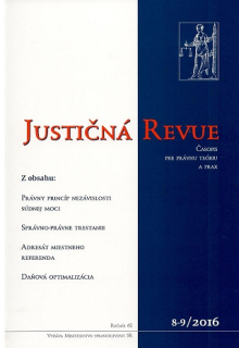 Justičná revue 8-9/2016 + CD