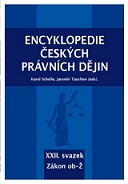 Encyklopedie českých právních dějin, XXII. svazek Zákon ob-Ž
