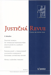 Justičná revue 5/2012 + CD