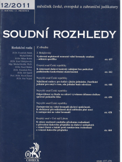 Soudní rozhledy 12/2011