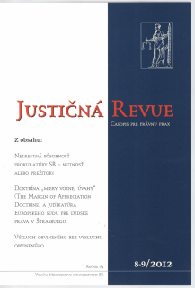 Justičná revue 8-9/2012 + CD