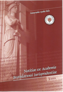 3/2012 Notitiae ex Academia Bratislavensi Iurisprudentiae