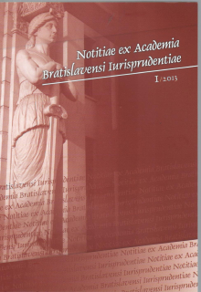 1/2013 Notitiae ex Academia Bratislavensi Iurisprudentiae