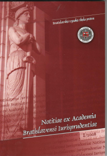 1/2008 Notitiae ex Academia Bratislavensi Iurisprudentiae