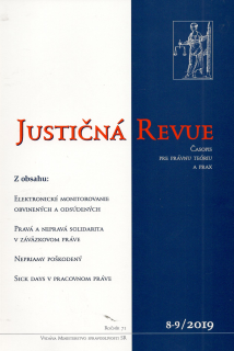 Justičná revue 8-9/2019 + CD